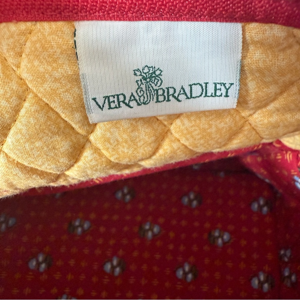 VINTAGE Vera Bradley Quilted Red Floral Shoulder Bag Tote - Excellent Condition! - Picture 4 of 5